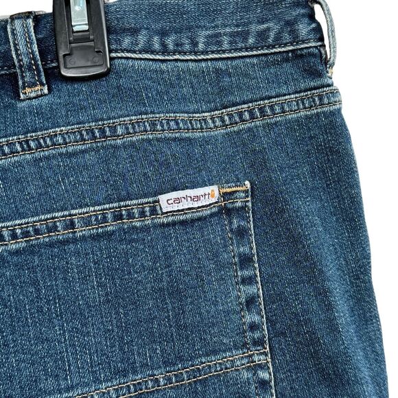 Carhartt SZ 26W Blaine Jeans Straight Leg Rugged Flex Stretch Zip-Fly Blue Women - Picture 4 of 10